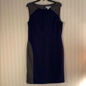 WHBM charcoal and navy dress.